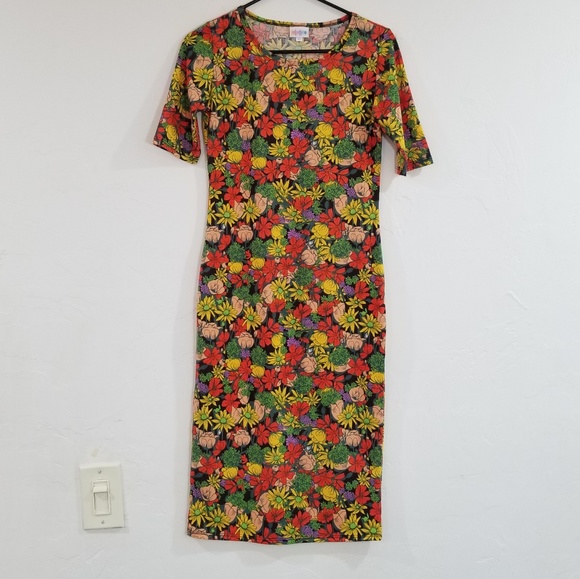LuLaRoe long flowery dress beautiful & colorful
